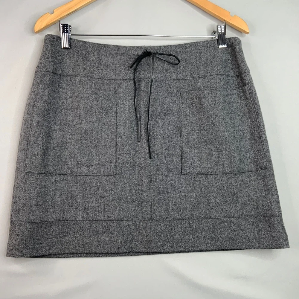 American Eagle Wm. Gray A-Line‎ Wool Blend Skirt with Drawstring Pockets Size 10